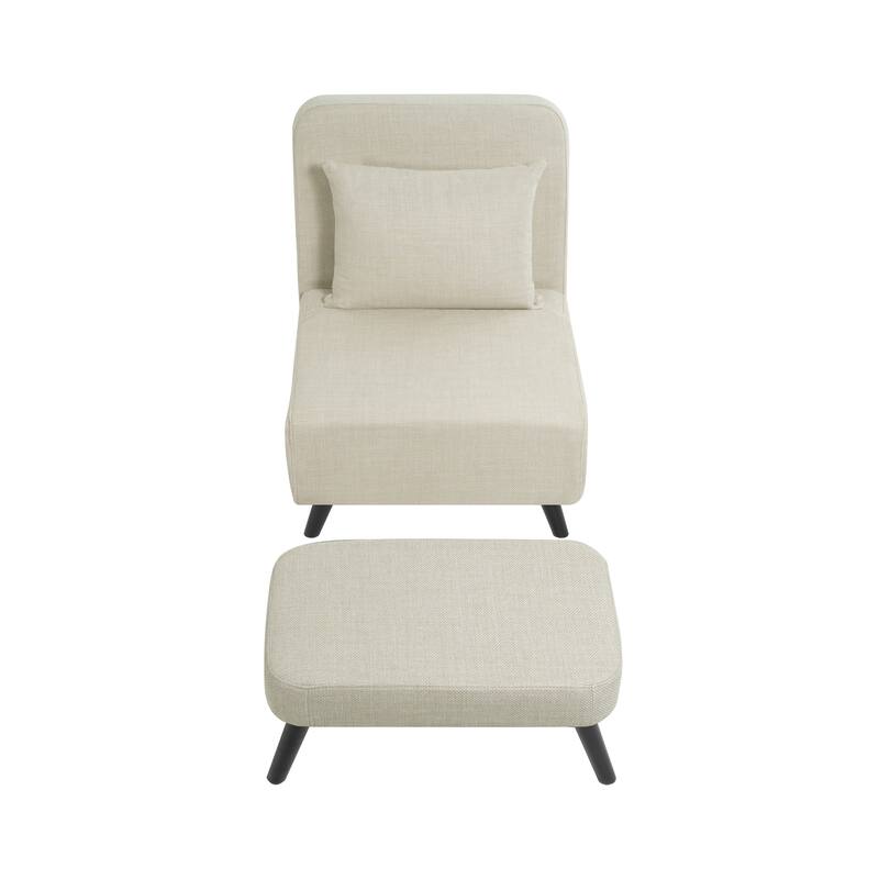 3 in 1 Foldable Chaise Lounge with Adjustable Backrest, Footrest & Detachable Pillow