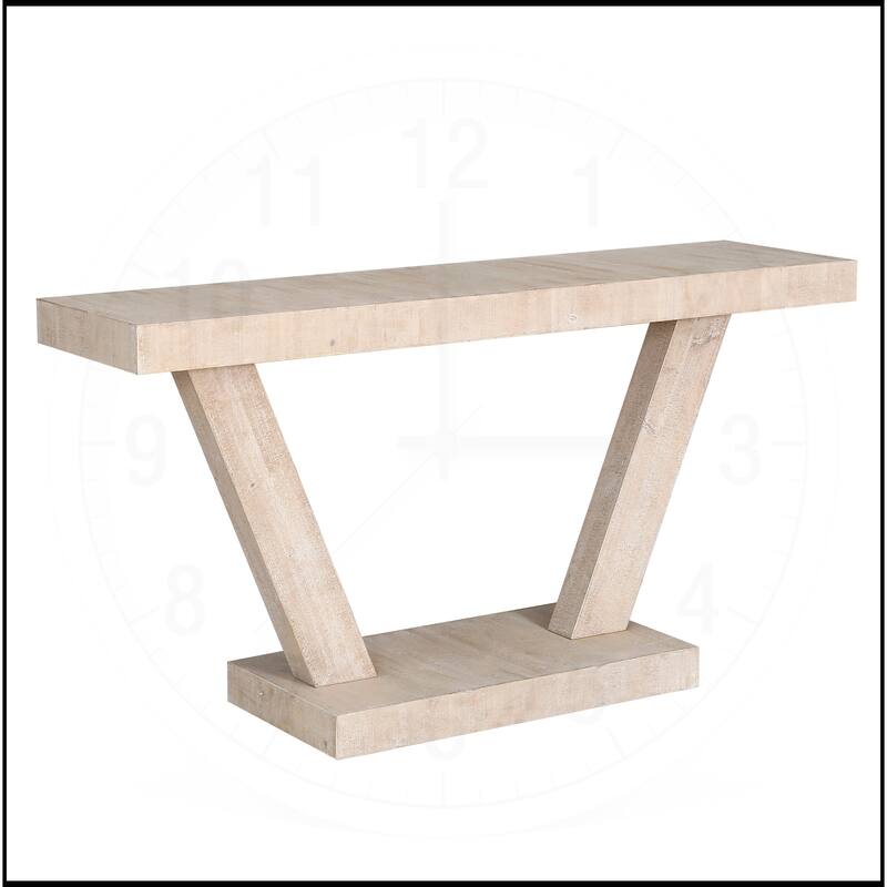 60 Inches Vintage Distressed Wood Entryway Console Table
