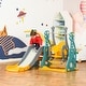 preview thumbnail 1 of 7, Qaba Extra Safe Baby Slide and Swing Set for Toddlers with Basketball Hoop, 3-in-1 Toddler Playset 2-4 Years