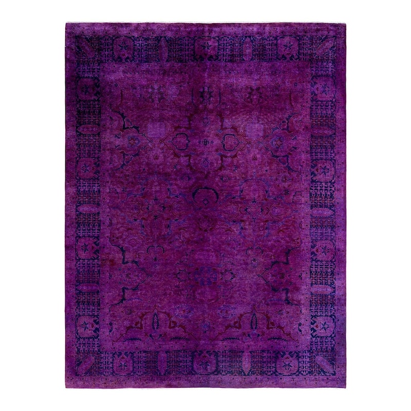 Fine Vibrance One-of-a-Kind Hand-Knotted Area Rug - Purple, 8' 3" x 10' 5" - 8' 3" x 10' 5"