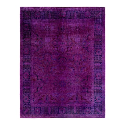 Fine Vibrance One-of-a-Kind Hand-Knotted Area Rug - Purple, 8' 3" x 10' 5" - 8' 3" x 10' 5"