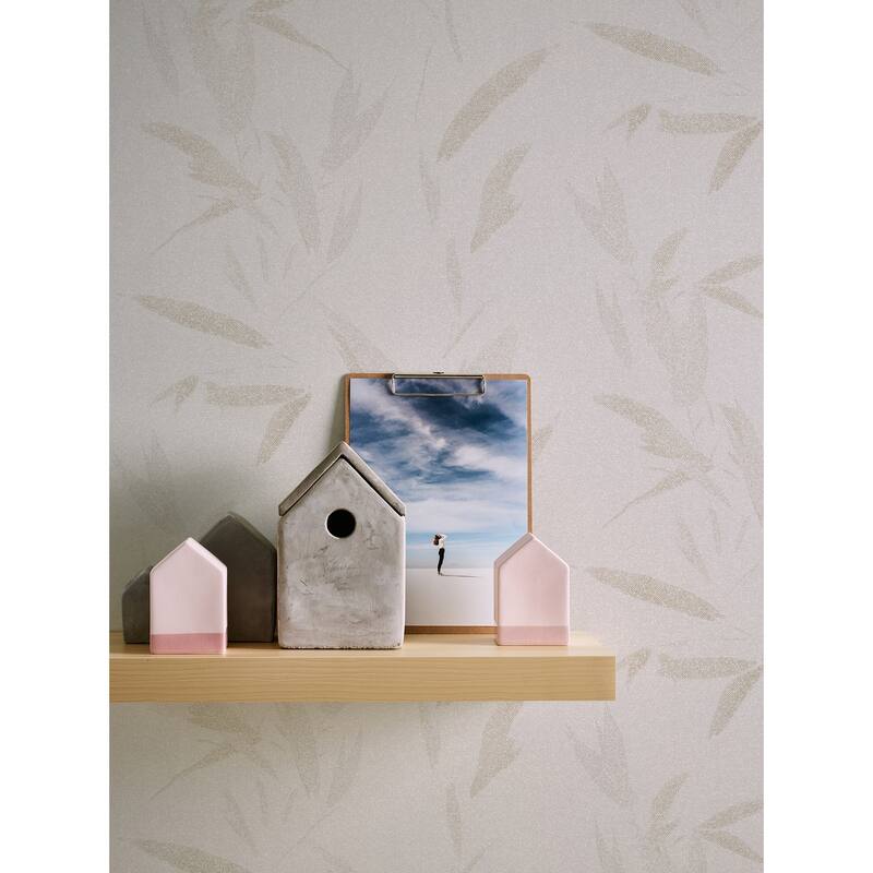 Advantage Kaiya Cream Leaves Wallpaper - 20.9in x 396in x 0.025in - 20.9in x 396in x 0.025in