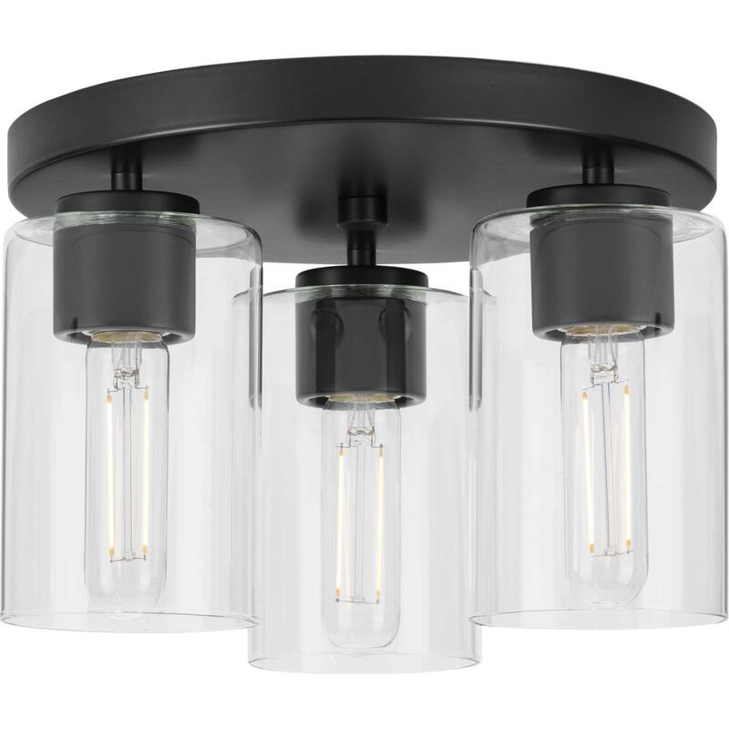Progress Lighting P350237 Cofield 3 Light 12" Wide Flush Mount Ceiling - Matte Black