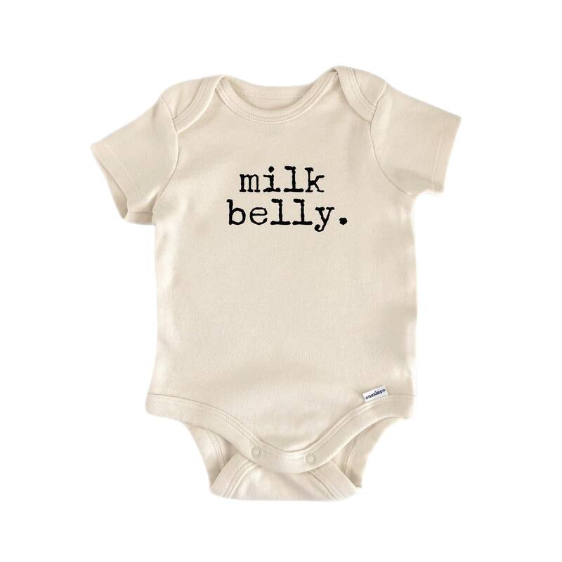 Milk Belly - Baby Boy Girl Clothes Infant Bodysuit Funny Cute Newborn - White - 3-6M