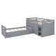 preview thumbnail 15 of 46, L-shaped Combination Twin Loft Bed and Twin Platform Bed with 7 Drawers and Full Guardrails for Bedroom