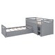 preview thumbnail 15 of 46, L-shaped Twin Loft Bed and Twin Platform Bed with 7 Drawers