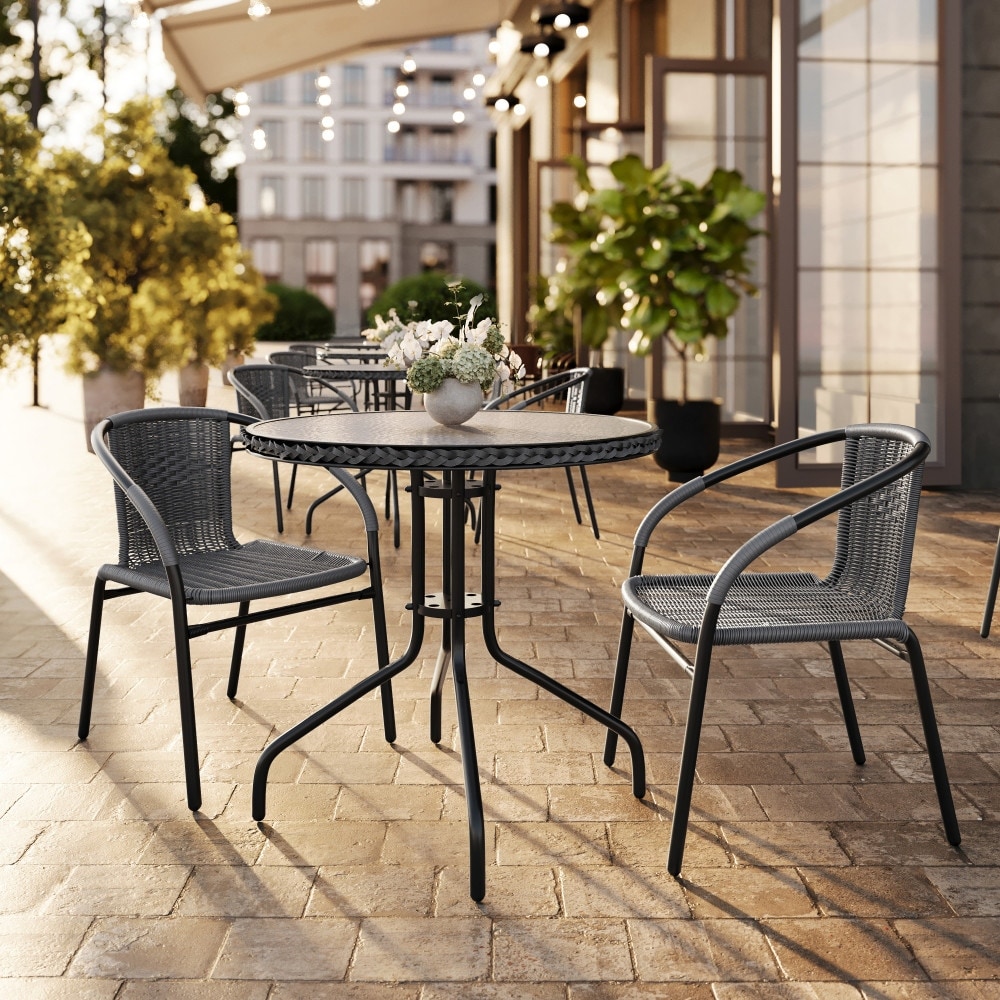 3-piece Outdoor Table/Chair Set - 28.75"W x 28.75"D x 28"H