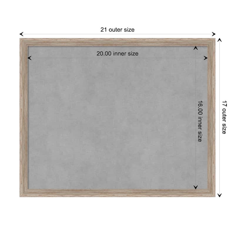 Amanti Art Hardwood Wedge White Wash Framed Magnetic Board - Board Size 20x16
