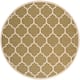 SAFAVIEH Courtyard Kathy Indoor/ Outdoor Waterproof Patio Backyard Rug - 7'1 x 7'1 Round - Green/Beige