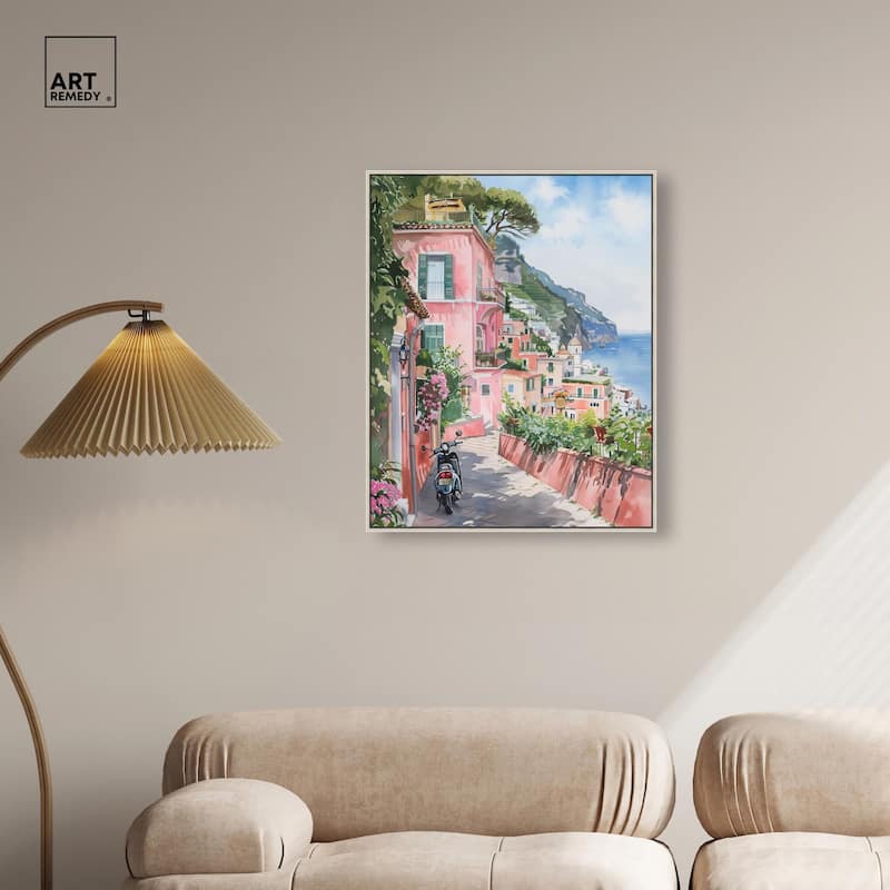 Lush Coastal Villa Canvas by Art Remedy
