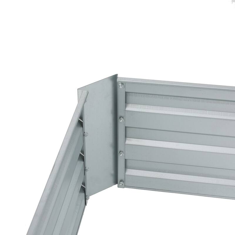 6-Ft Wide Galvanized Steel Rectangular Raised Garden Bed - 6 ft W x 3 ft D x 1 ft H