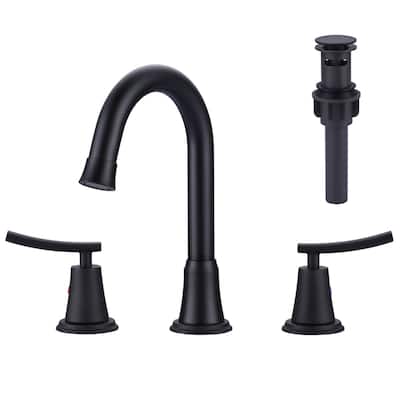 WOWOW 8 in. Widespread Double Handle Bathroom Sink Faucet