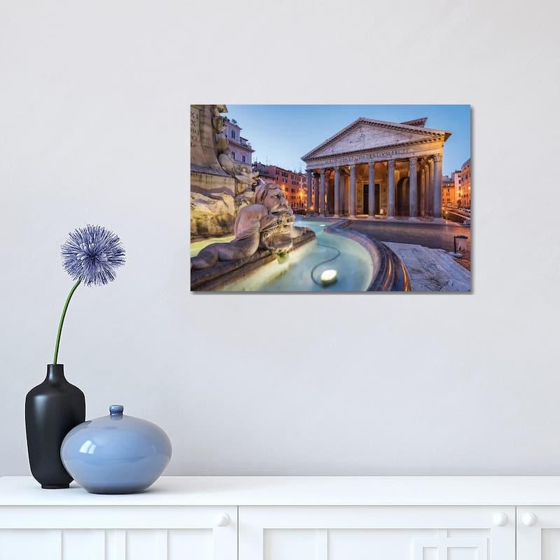 iCanvas "Fontana Del Pantheon And Pantheon At The Piazza Della Rotonda, Rome, Italy" by Jan Becke Canvas Print - 12x18x1.5