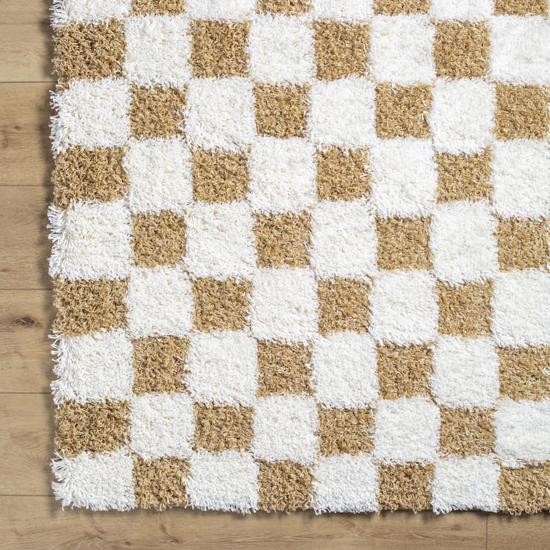 Livabliss Sibari Modern Checkered Plush Area Rug