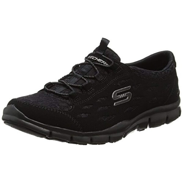 skechers ladies black trainers