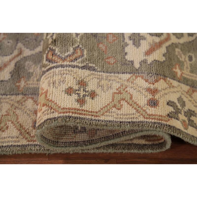 All-Over Oushak Oriental Runner Rug Handmade Wool Carpet - 2'8" x 11'6"
