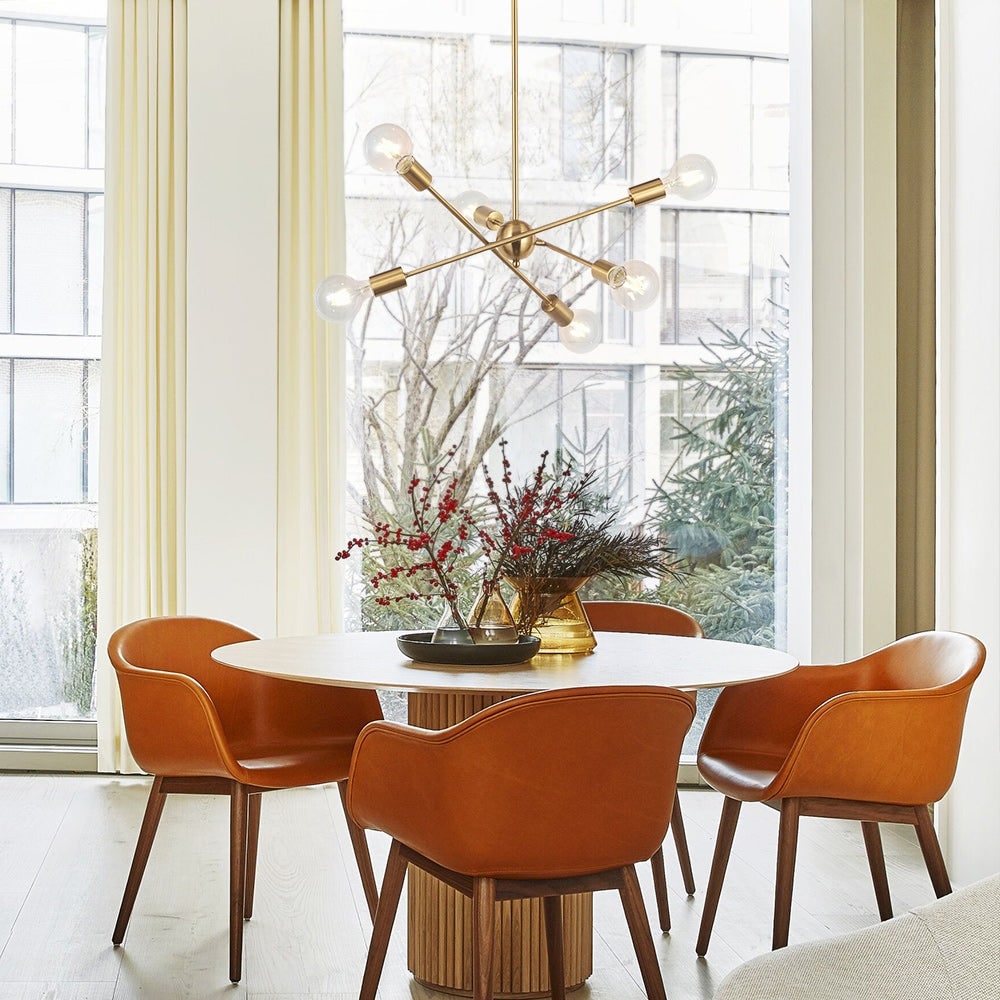 Mid century Modern 6 light Sputnik Chandelier Adjustable Arms