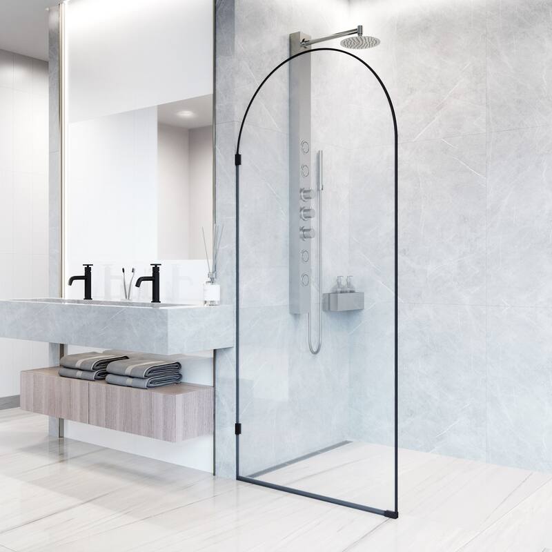 VIGO Arden 34" W x 78" H Frameless Fixed Shower Screen