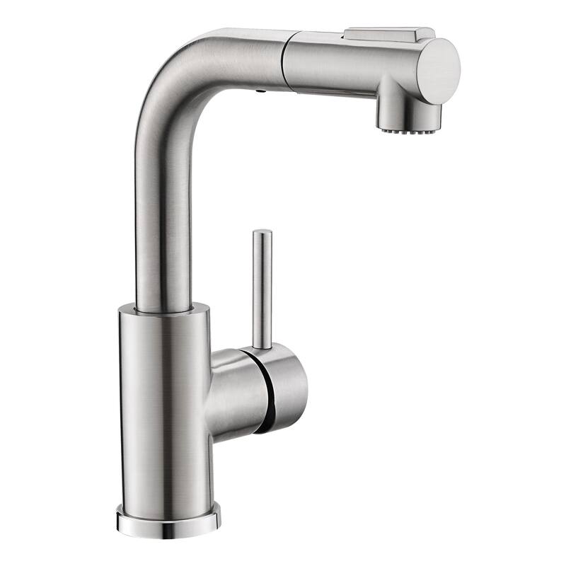 Modern 360° Swivel Bathroom Sink Faucet with Pull Out Sprayer, Suitable for Bar Sinks and Small Single Basin Sinks