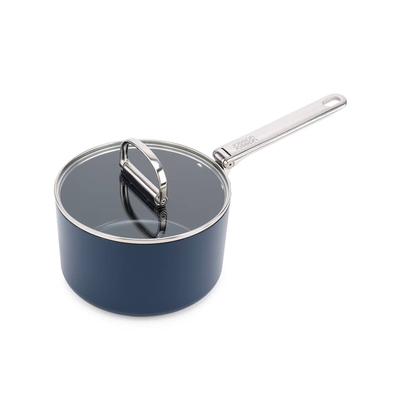 Joseph Joseph Space Ceramic Non-Stick 2.9 Qt. Saucepan with Folding Handle and Lid