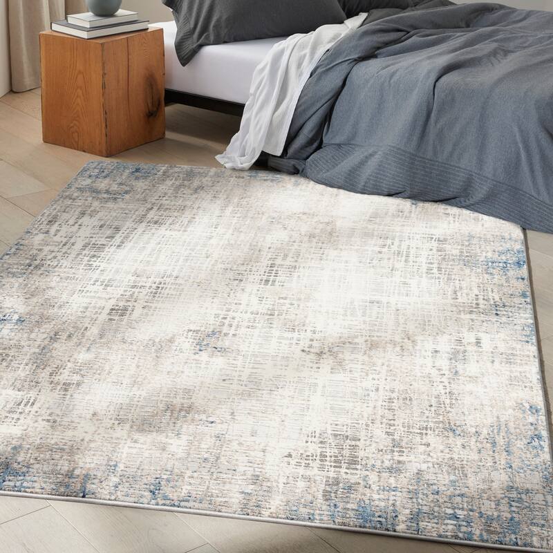 Calvin Klein Infinity Contemporary Linear Abstract Area Rug - 5' 3" x 7' 3" - Blue Multicolor - Rectangle