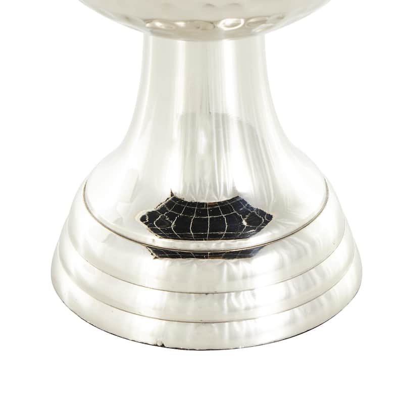 Aluminum Metal Goblet Inspired Hammered Decorative Vase - Gold or Silver - Roche River Decor