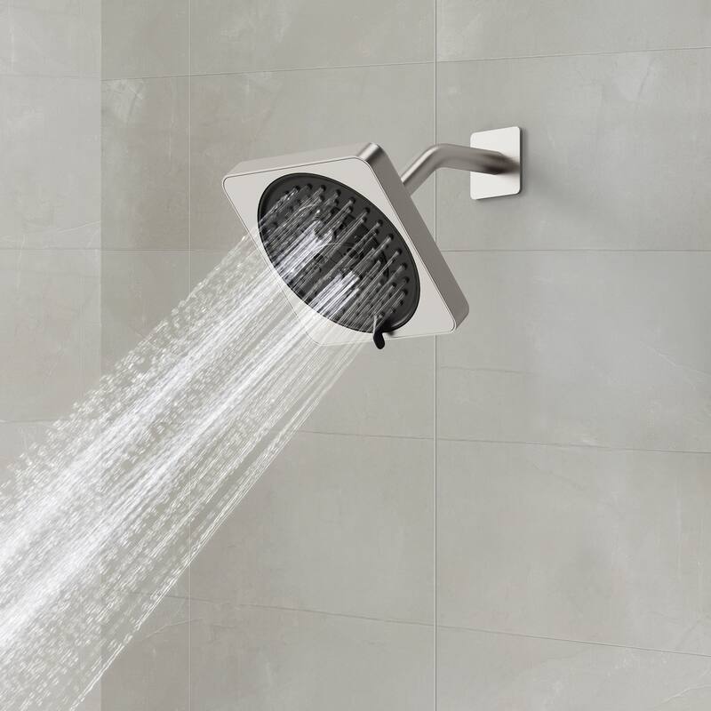 Square Shower System with 7 Spray Modes and Pressure Balance Valve