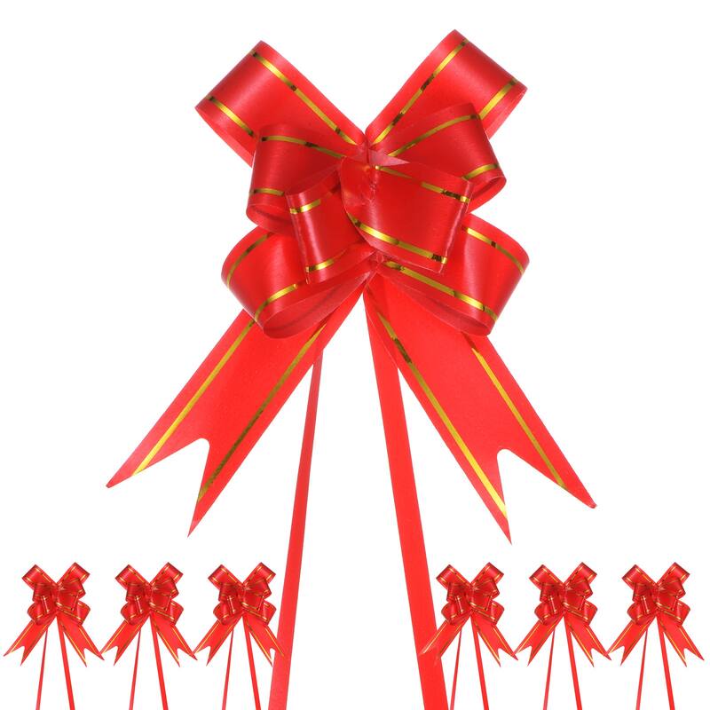 200pcs Ribbon Pull Bows Bows for Wedding Decorations - Red - 3.74 Inch