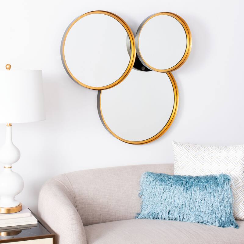 SAFAVIEH Heaven 23-inch Abstract 3-Circle Round Mirror - 22.5" W x 3.5" L x 22.5" H - 23Wx4Dx23H
