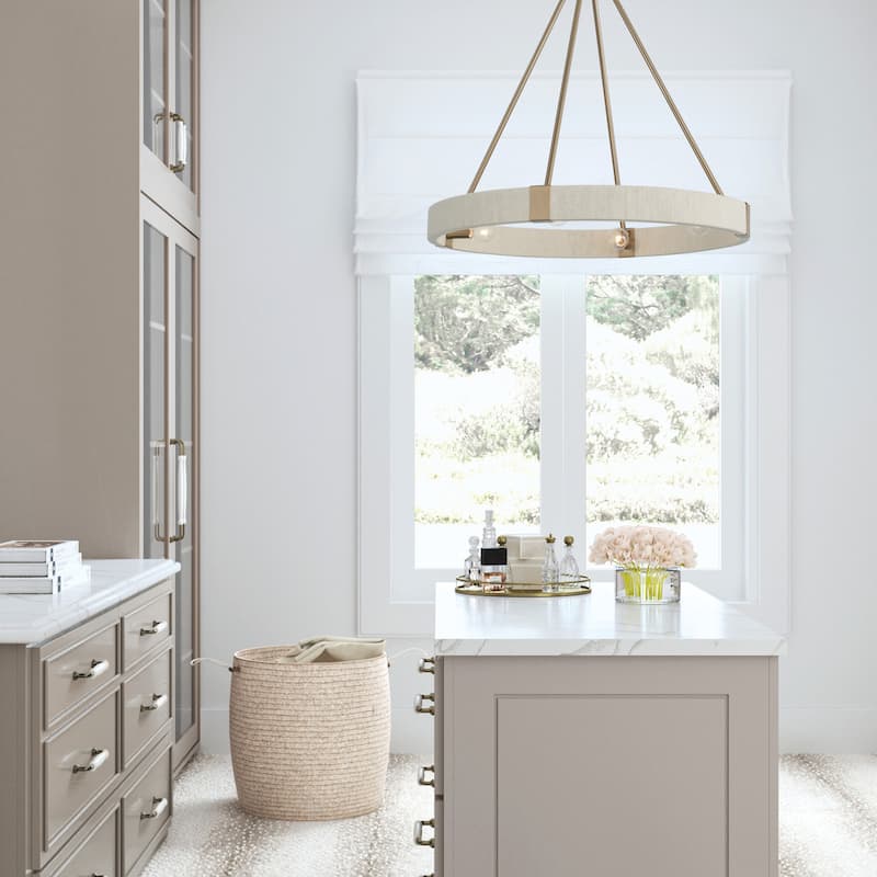 Delaney 4-light Matte Brass Hanging Chandelier