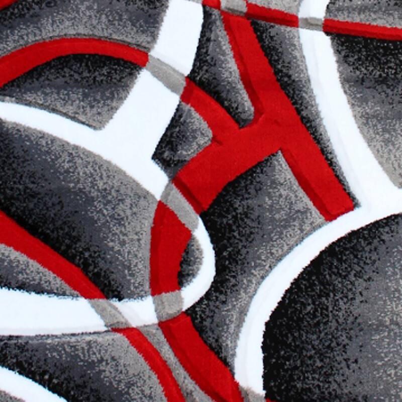 Modern Ribboned Design High-Low Pile Abstract Area Rug
