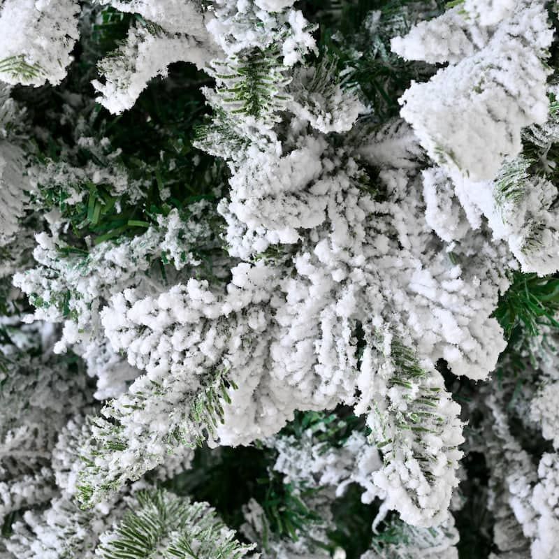 Unlit 7FT PE PVC Mixed Christmas Tree With Full Snow Branch Tips