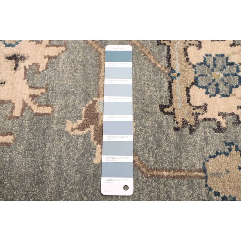 ECARPETGALLERY Hand-knotted Finest Agra Jaipur Teal Wool Rug - 9'6 x 13'2