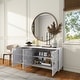 preview thumbnail 33 of 51, Clihome 3 Door Glossy Media Storage Sideboard Accent Cabinet