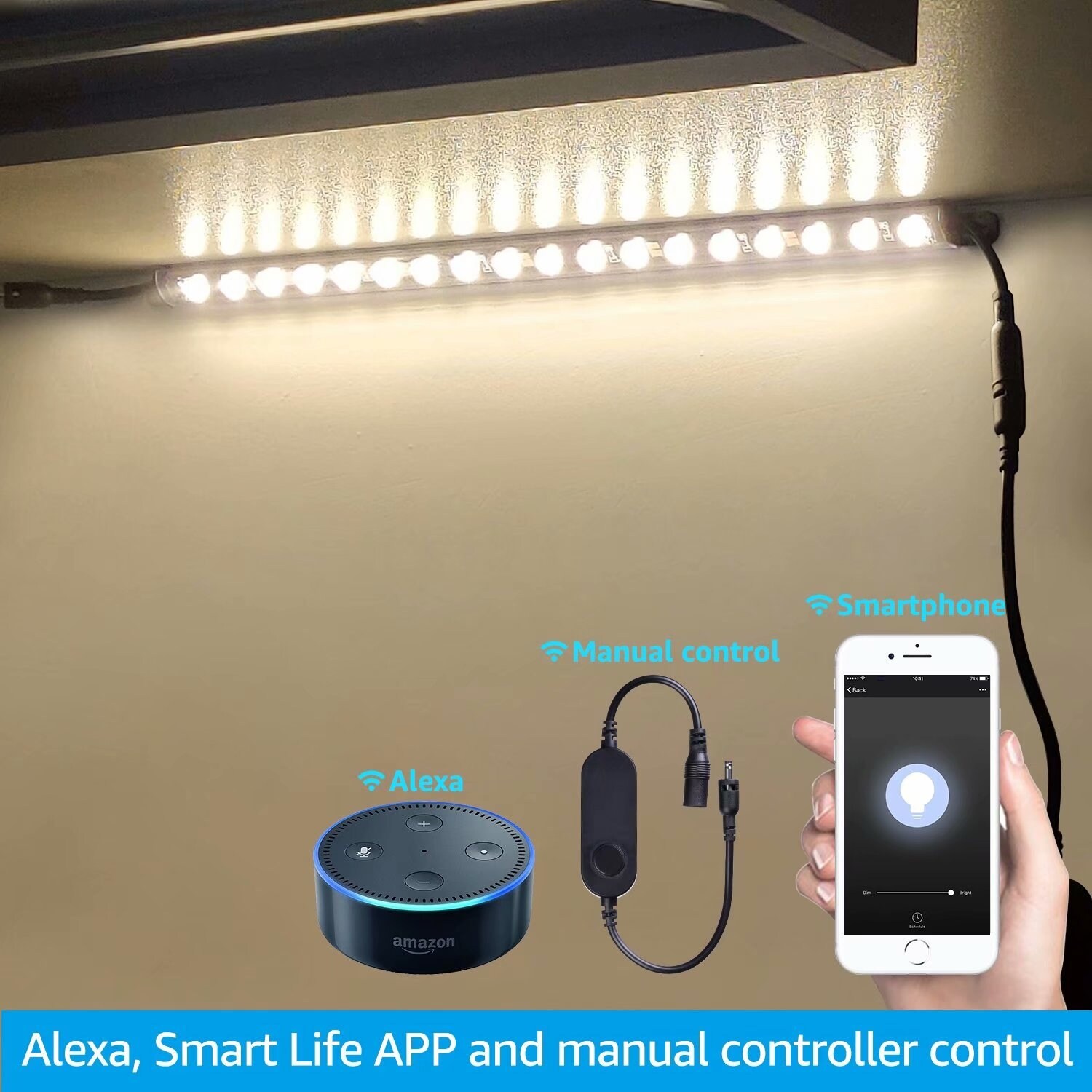 Simply Smart Homesmart Led Under Cabinet Lighting - 24v Cob Tape With Alexa  Control