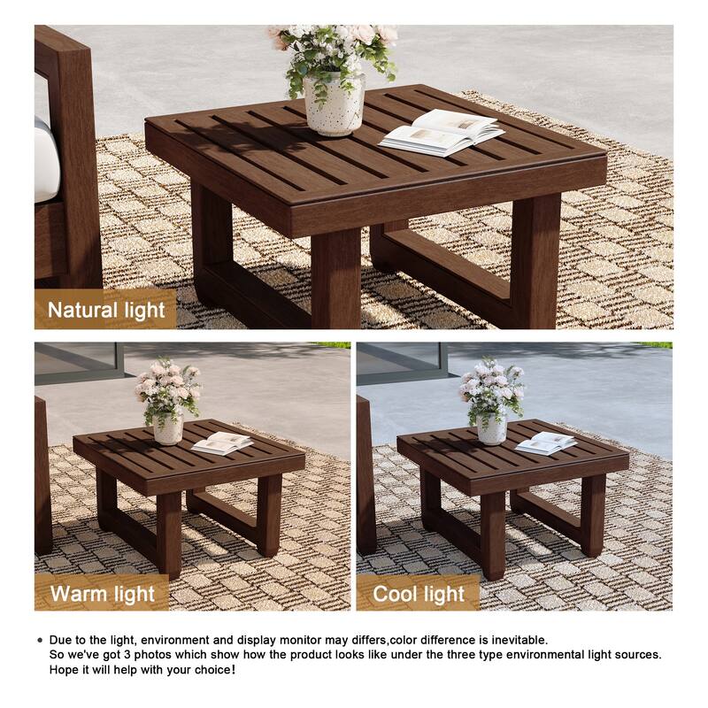 Square Teak Wood Outdoor Patio Side Table