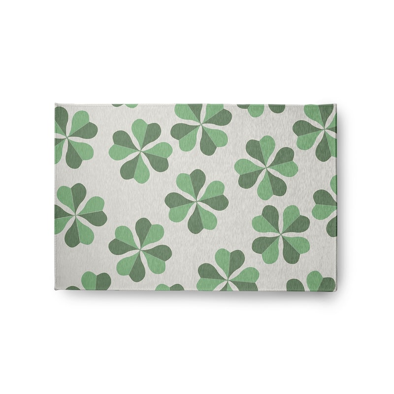 Lucky Patch St. Patrick's Day Chenille Indoor/Outdoor Rug - Laurel Tree Green - 2' x 3'