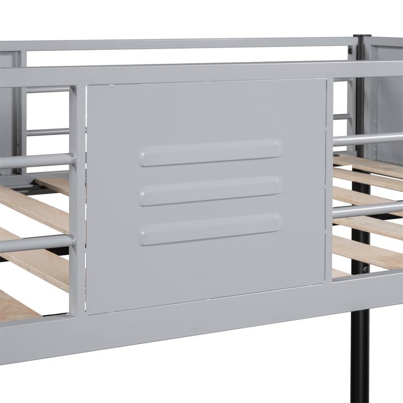 Metal Twin over Twin Bunk Bed with Vent Board, Noise Reduced