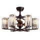 preview thumbnail 23 of 21, 6-Light Smart Crystal Column Caged Ceiling Fan Light - 27 inch-6 Lights