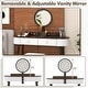 preview thumbnail 12 of 38, Costway Solid Wood Makeup Vanity Desk Set with LED Lighted Mirror