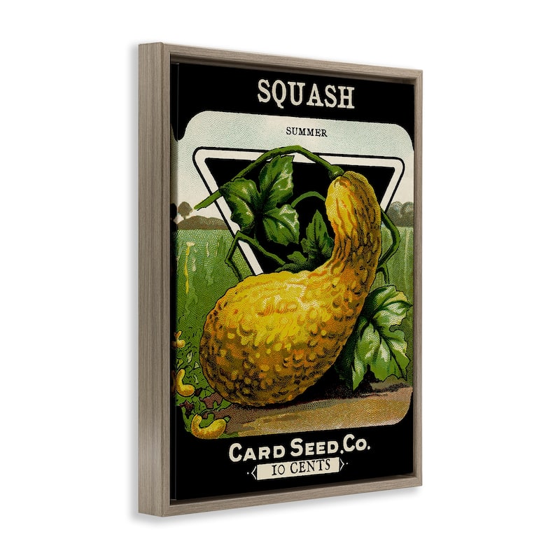 Stupell Vintage Garden Squash Framed Floater Canvas Wall Art Design By Lil' Rue