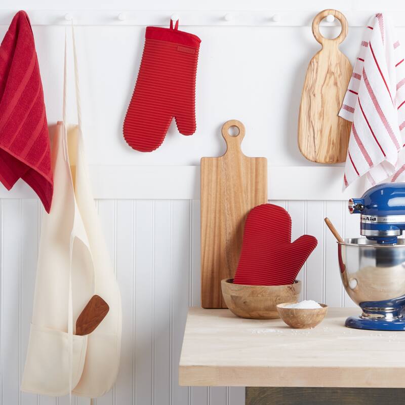 KitchenAid Ribbed Soft Silicone Oven Mitt 2-Pack Set, 7.5"x13"