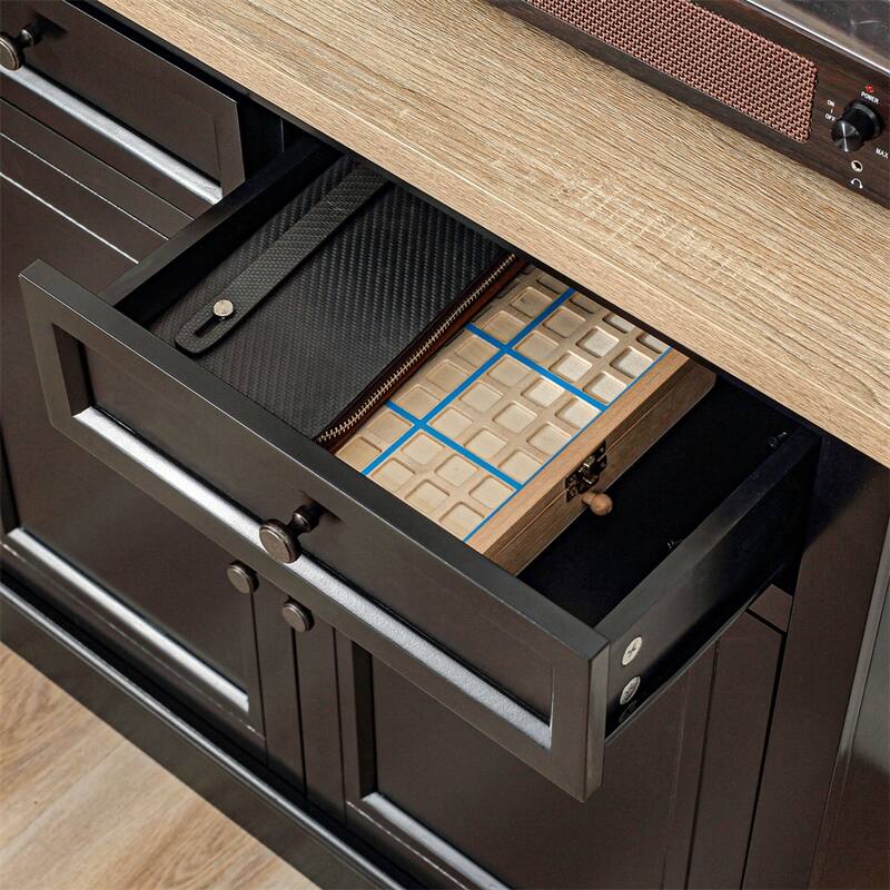 Wood Buffet Cabinet with 2 Drawers and Double Door