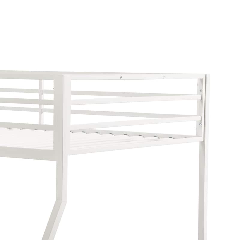 Furniture of America Jackson Modern Metal Twin over Full Low Profile Bunk Bed with Reversible Ladder