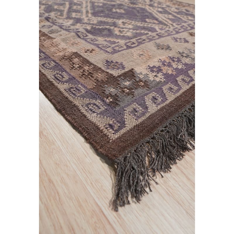 Brown Contemporary Floral Modern Knot Area Rug - 5' x 8'