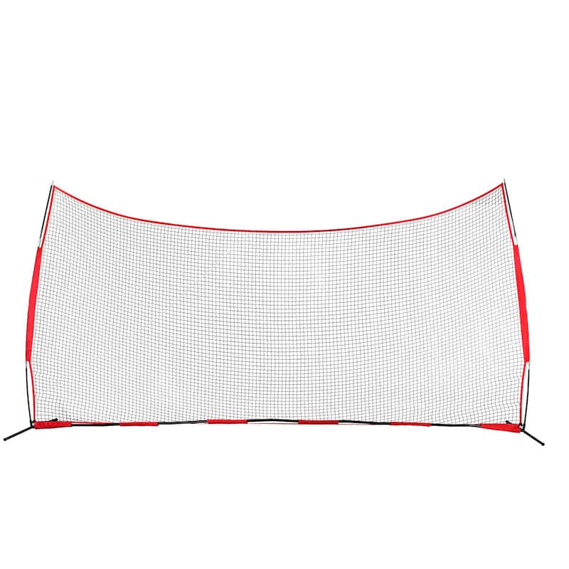 20 x 10 Feet Portable Ball Sports Barrier Protecting Netting with Carry Bag and Steel Pipe Base