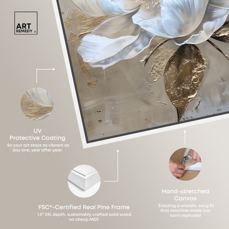 Art Remedy Athenas Flower Framed Floral Fine 1 Piece Canvas Wall Art