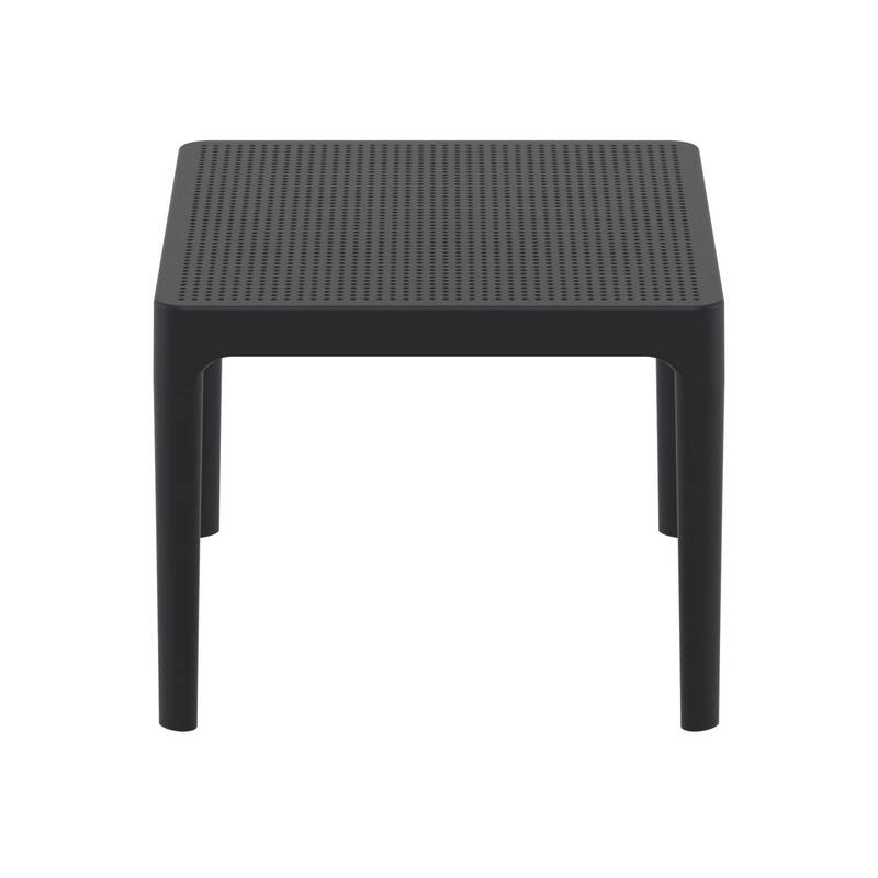 23.5" Black Rectangular Outdoor Patio Side Table