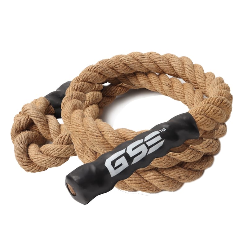 GSE™ 1.5" Gym Climbing Rope, Workout Rope for Indoor/Outdoor and Home Workouts. Great for Climbing Exercises, Strength Training - 10-ft