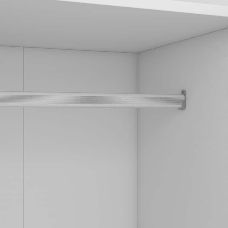3-Door Shutter Wardrobe with Shelves & Hanging Clothes Rod, Folding and Hanging Areas Clothes Storage Cabinet Armoires
